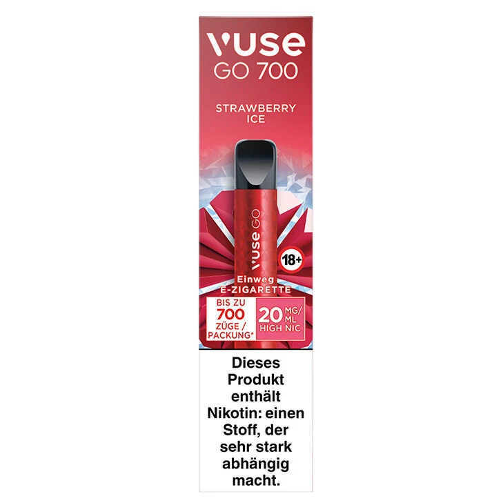 Vuse Go 700 Strawberry Ice 20mg Einweg E-Zigarette – Bild 3