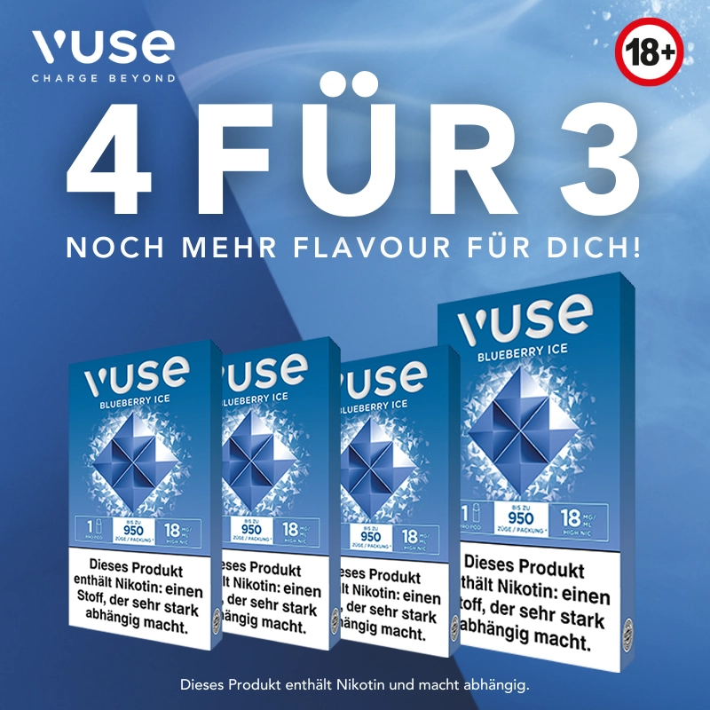 VUSE PRO SINGLE CAPS 4 FÜR 3 Blueberry Ice
