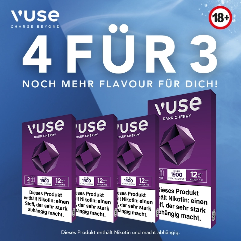 VUSE PRO DOUBLE CAPS 4 FÜR 3 Dark Cherry